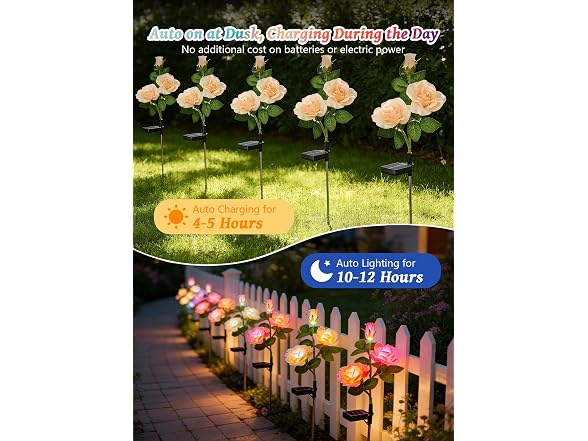Brightown Solar Garden Lights, 4 Pack