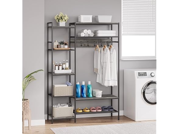 IDEALHOUSE 5-Tier Portable Clothing Rack