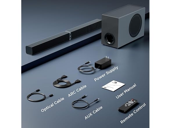 Ainclte 120W Sound Bar w/Subwoofer