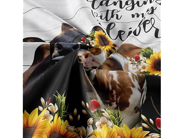 Farm Animal Cow Shower Curt, Cute Cattle