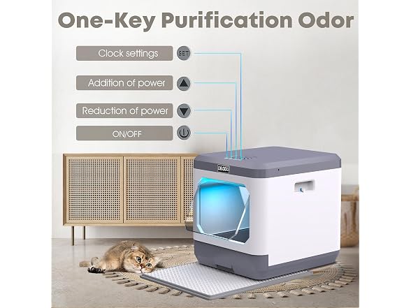 (Upgraded) Smart Cat Litter Box, Enclosed Ext