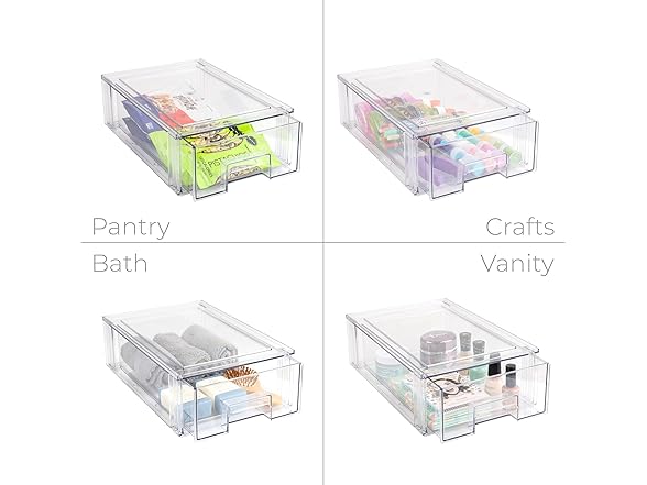 Pull-Out Stackable Storage Bin - Small 