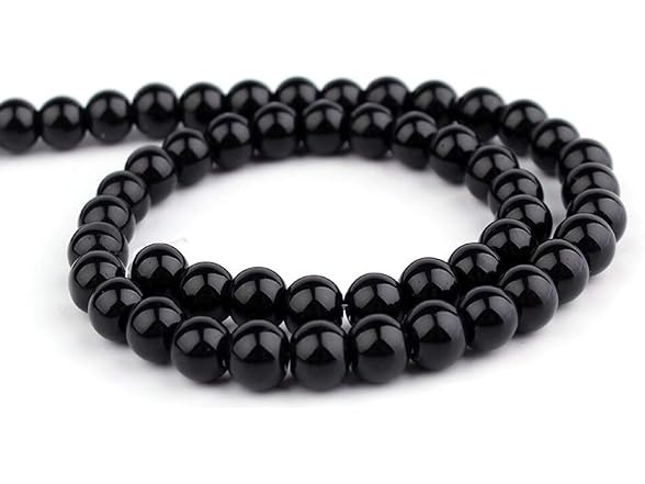 10mm Black Agate Beads 35pcs Round Loose Smooth Beads