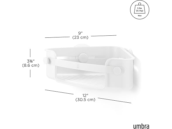 Umbra Flex Adhesive Corner Bin, White
