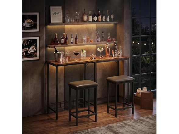 Takywep Bar Table and Chairs Set 3 Pcs