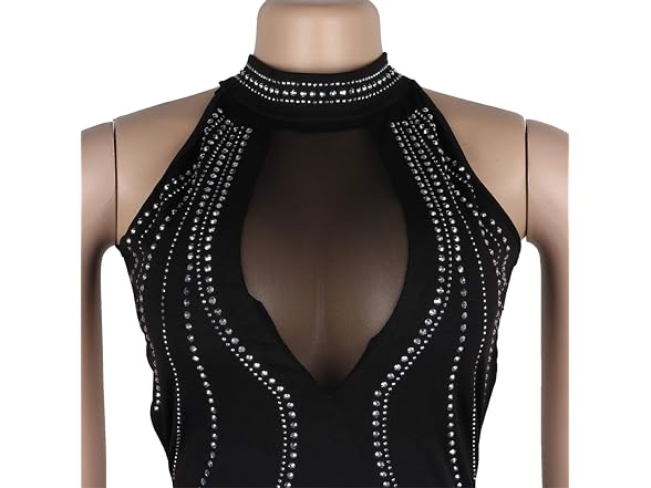 Junboon Women (XL) Sexy Sequins Studded Out Dress