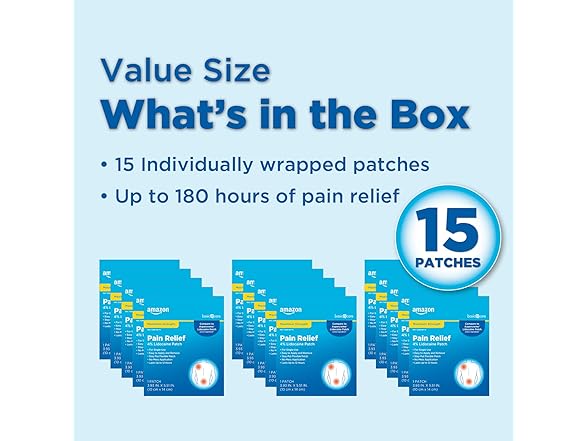 Amazon Basic Care Amazon Lidocaine Patches, 15ct