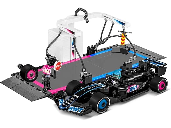 COBI BWT Alpine F1 Pit Stop Building Set, 477 Pieces