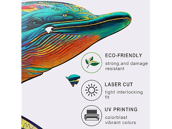 500 Pcs Wooden Dolphin Puzzle