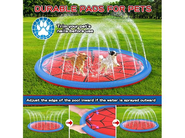 Betheaces 67in Non-Slip Splash Pad Kids