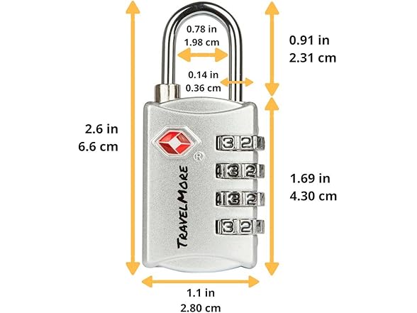 5 Pack TSA Luggage Locks with 4 Digit Combination