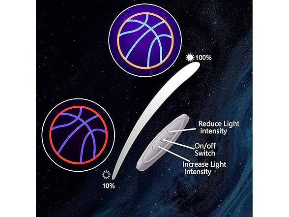 Basketball Neon Sign for Boys Room