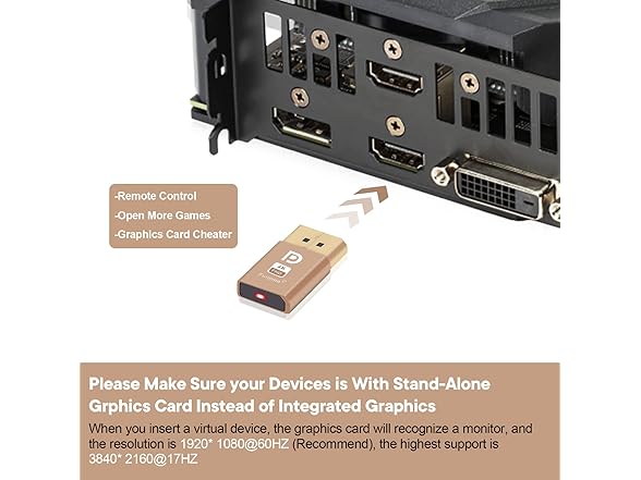 Furjosta DisplayPort Dummy Plug Virtual