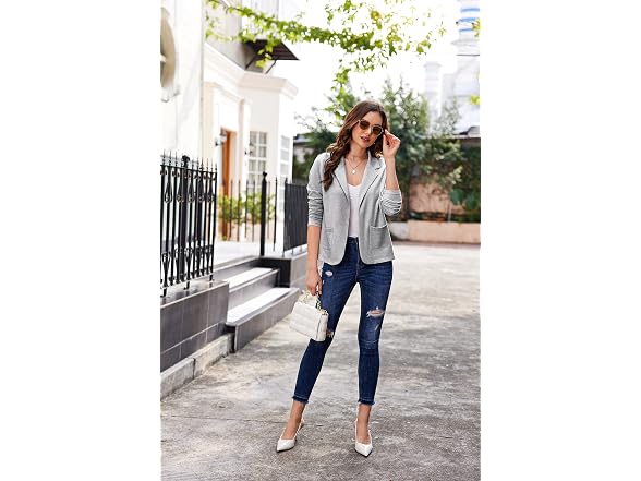 Zeagoo Women (L) Long Sleeve Blazer Open Jacket