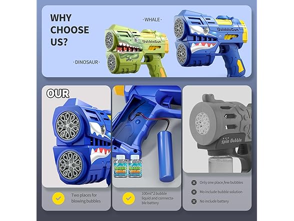 Jasny Two Pack Bubble Guns for Kids