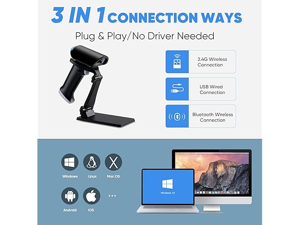 Topwise G1-B 1D 2D Wireless Barcode