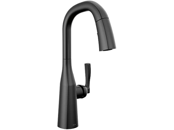 Delta Faucet Stryke Matte Black Bar Faucet w Sprayer