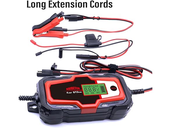 6V/12V 4A Car Battery Charger, Automatic