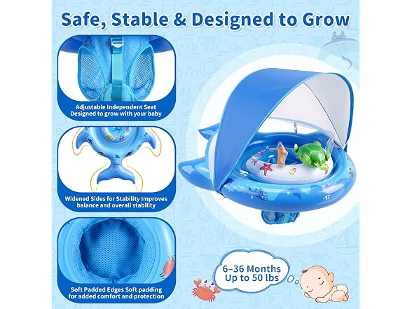 VAULOOM Inflatable Baby Pool Float