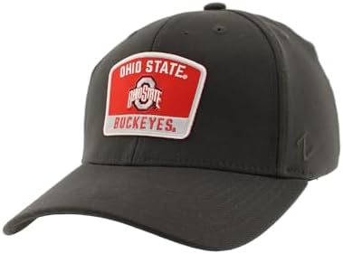 ZHATS Men's Standard NCAA Officially Licensed Fitted Hat ZH Patch Switchback Charcoal, Grey, Large