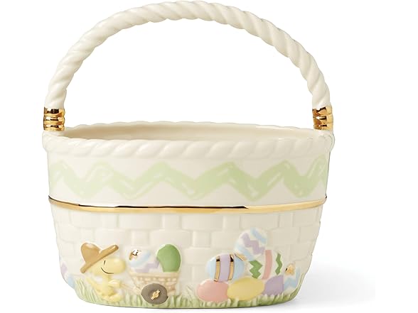Lenox Peanuts Easter Snoopy & Woodstock Basket, Spring Home Decor