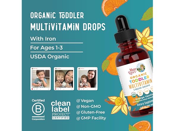 MaryRuths Organics Toddler Multivitamin Drops 2oz
