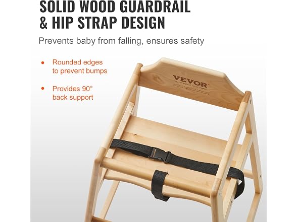VEVOR Wooden High Chair for Babies &