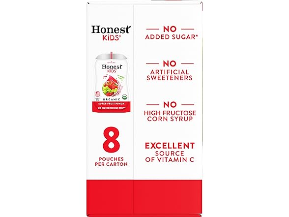 8PK Honest Kids, Organic Super Fruit Punch, 6.75 Oz