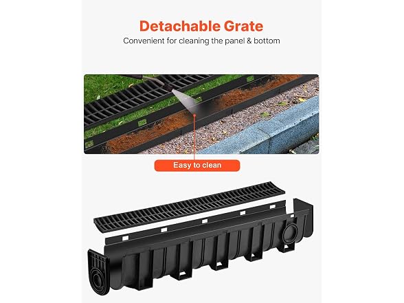 Trench Drain System, Channel Driveway-4Pack