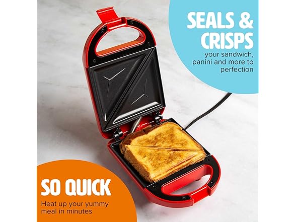 Tasty Mini Sandwich Maker Red
