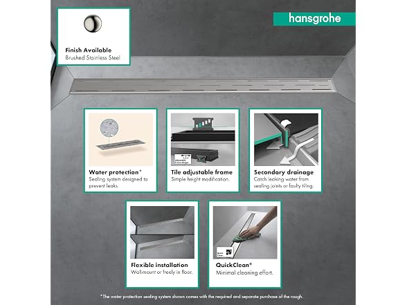 hansgrohe RainDrain Match Linear Shower 2"