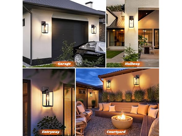 Brightever 2-Pack Outdoor Wall Light Fixtures - Gallery 7