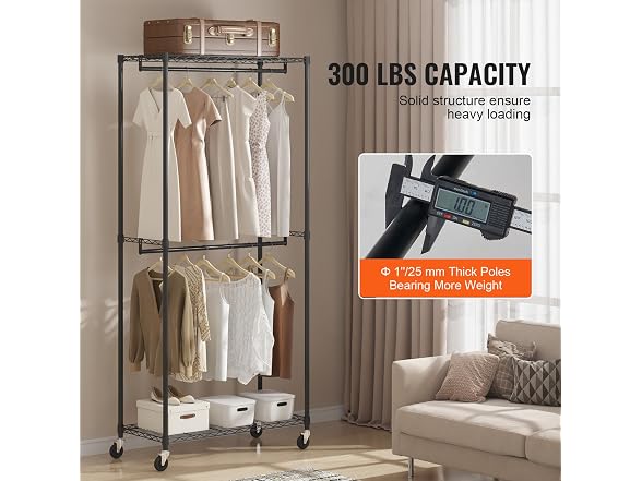 VEVOR Heavy Duty Clothes Rack, Double