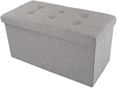 $22.99, Was $49.95, 53% Off! Lavish Home Folding Storage Ottoman - 30" Tufted dealfomo