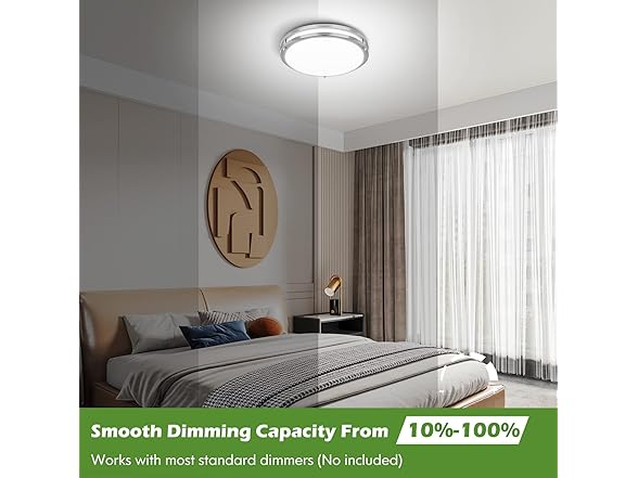 GoBright 4Pk 12" LED Ceiling Light, Nickel
