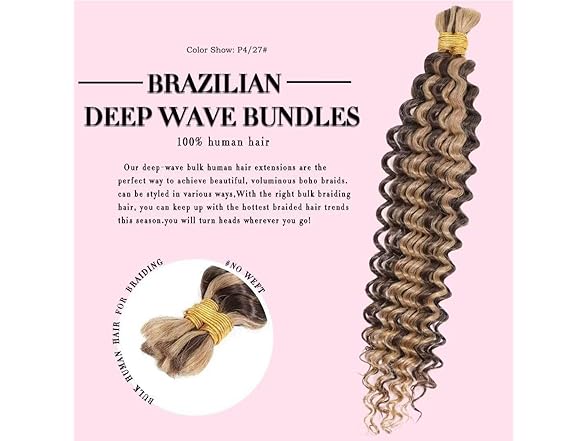 Highlight Deep Wave Bulk Human Hair