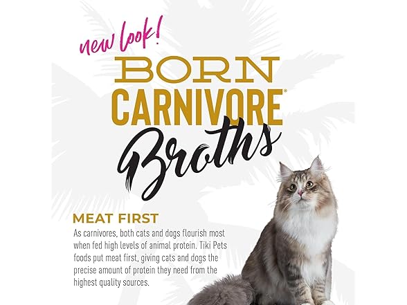 TIKI PETS Cat Born Carnivore Broths Chicken 1.3 oz