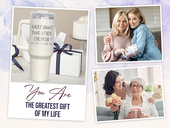 AXIARA Gifts for Mom Tumbler with Straw