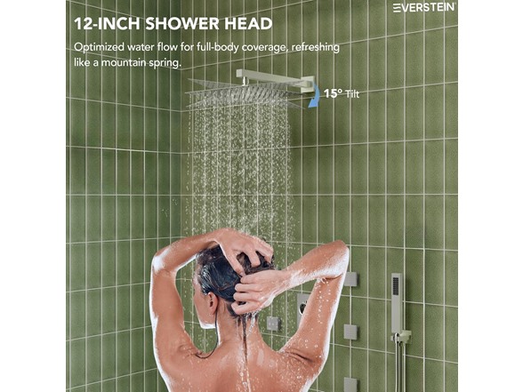 EVERSTEIN SFS-1014-NK12 12" Brushed Nickel Shower System