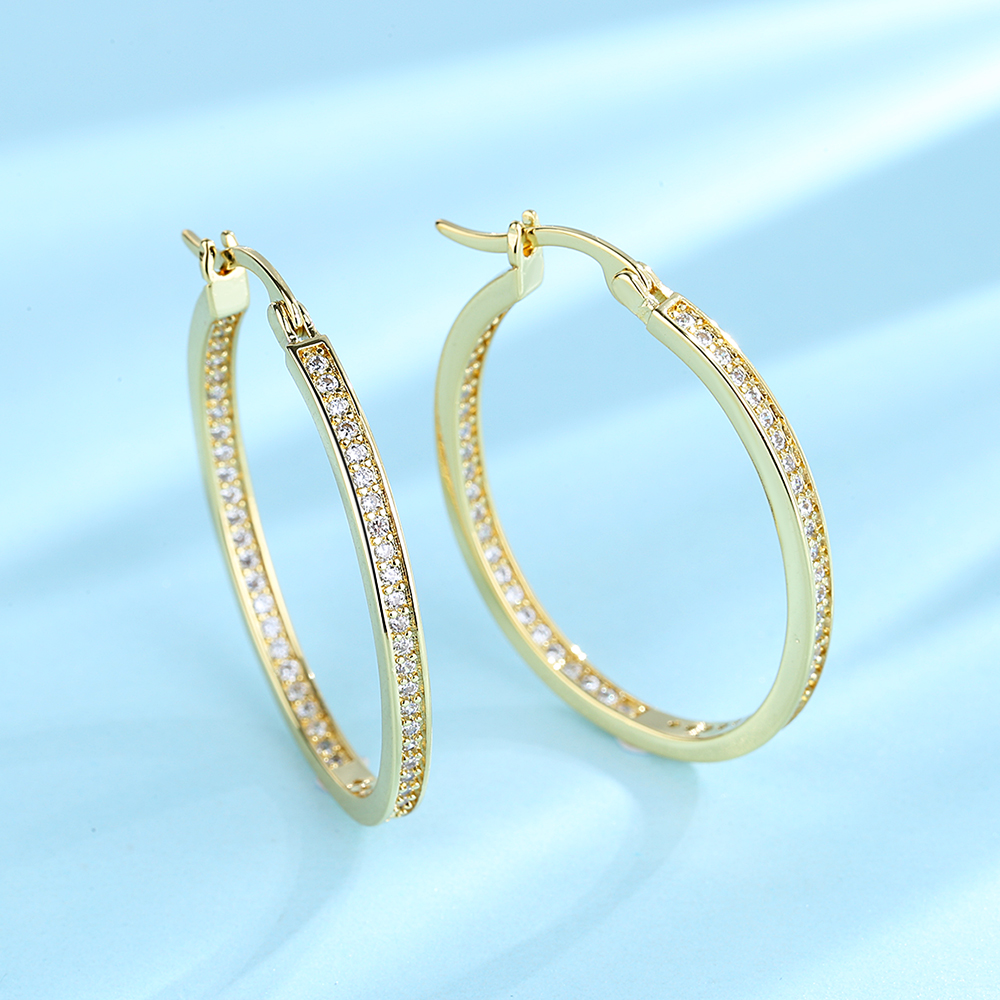 Genuine Crystal Inside Out Hoops - Gallery 3