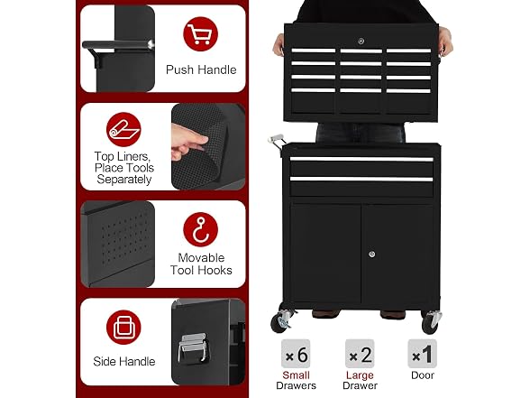 Towallmark 8-Drawer Rolling Tool Chest