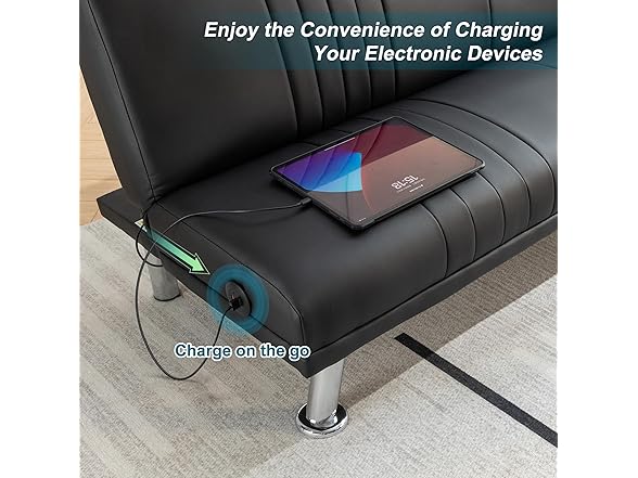VECELO Modern Couch Bed, Convertible Sof