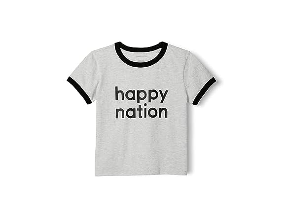 Happy Nation Womens Cotton Crewneck Ringer T-Shirt (L)