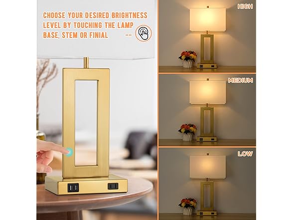TOBUSA 22" Table Lamps, Set of 2