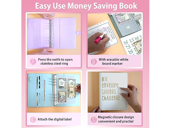 Adzt's 100 Envelopes Challenge Binder Kit A5