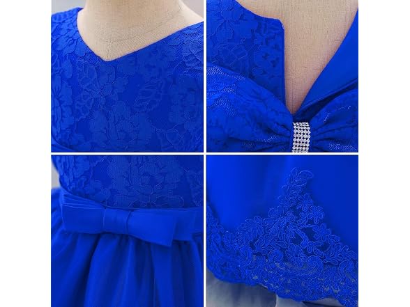 Idopip Girls (3-6 MOS) Lace Flower Bowknot Dress