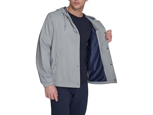 Champion Men Hooded Coaches Rain Jacket