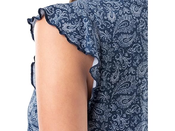 Lee Women Ruffle Sleeve Crewneck Tank Top