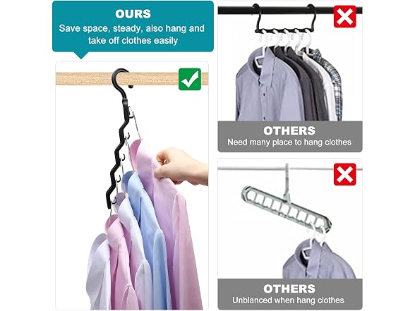 JIAYIISHU 12 Pack Space Saving Hangers for Closet