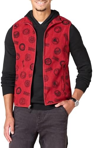 Amazon Essentials Disney | Marvel | Star Wars Men's Polar Fleece Vests, Marvel Logo, XX-Large